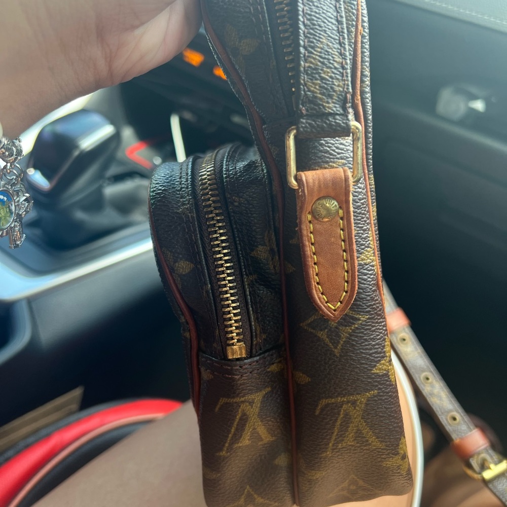 Louis Vuitton Brown Monogram Canvas Crossbody Bag with Tan Accents - Picture 9 of 16